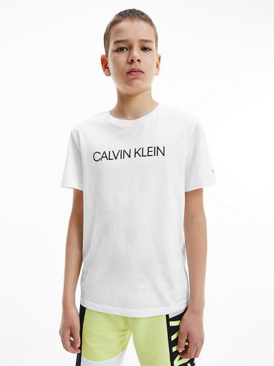 Calvin Klein Ruhák HU144561 | Calvin Klein Organic Cotton Logo Fiu Póló Világos Fehér